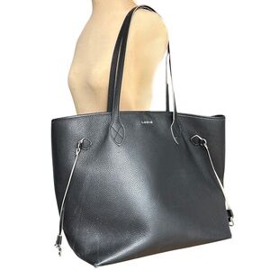 bag tote LODIS BLISS large black leather double handle classic versatile